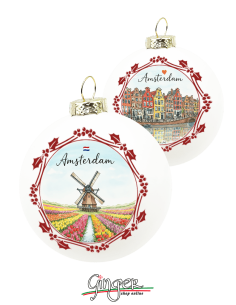 "Novità" Addobbi Palla di Natale - Città del Mondo: Amsterdam - 80 mm