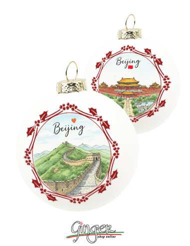 "Novità" Addobbi Palla di Natale - Città del Mondo: Pechino - 80 mm