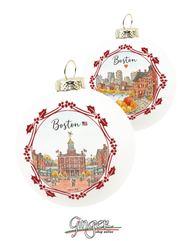 "Novità" Addobbi Palla di Natale - Città del Mondo: Boston - 80 mm
