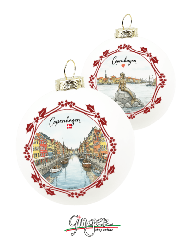 "New" Christmas Ornaments - Cities of  the World: Copenhagen (Denmark) - 80 mm (3.14")