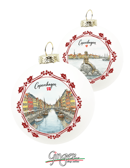 "New" Christmas Ornaments - Cities of  the World: Copenhagen (Denmark) - 80 mm (3.14")