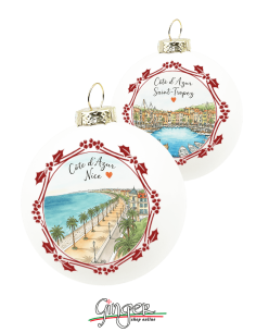 "New" Christmas Ornaments - Cities of  the World: French Riviera - 80 mm (3.14")