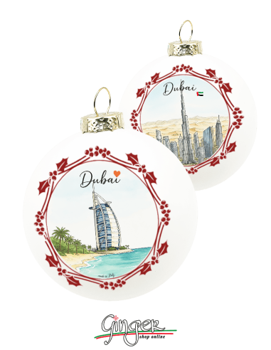 "Novità" Addobbi Palla di Natale - Città del Mondo: Dubai - 80 mm