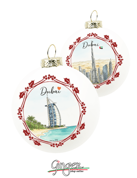 "Novità" Addobbi Palla di Natale - Città del Mondo: Dubai - 80 mm