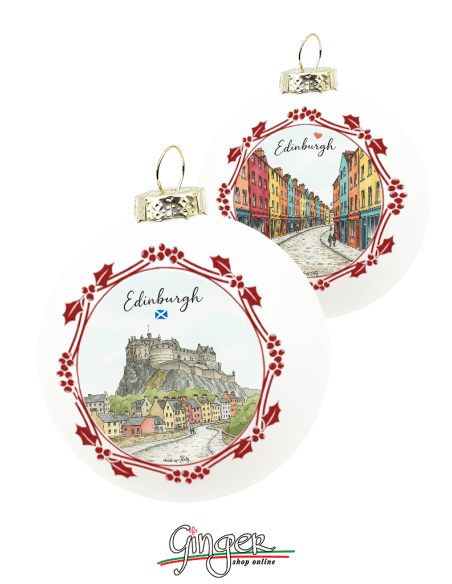 "Novità" Addobbi Palla di Natale - Città del Mondo: Edimburgo - 80 mm