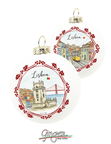 "Novità" Addobbi Palla di Natale - Città del Mondo: Lisbona - 80 mm