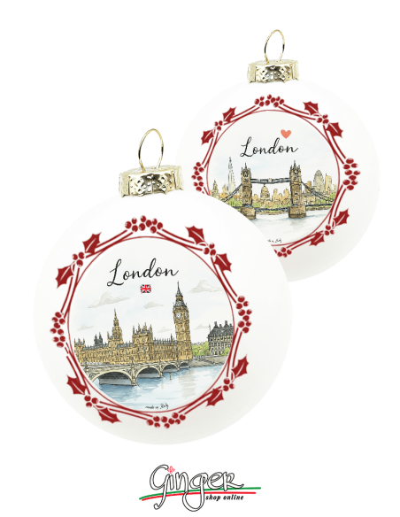"Novità" Addobbi Palla di Natale - Città del Mondo: Londra - 80 mm