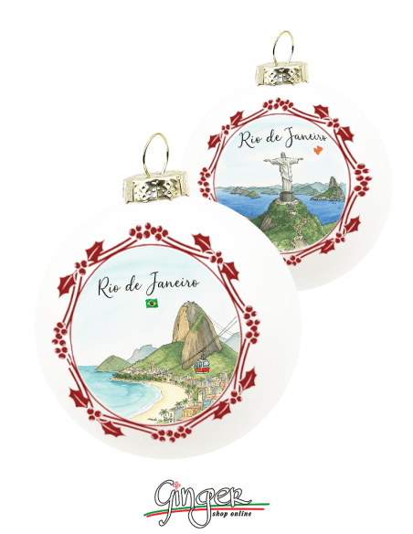 "Novità" Addobbi Palla di Natale - Città del Mondo: Rio de Janeiro - 80 mm