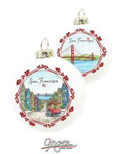 "New" Christmas Ornaments - Cities of  the World: San Francisco (USA) - 80 mm (3.14")