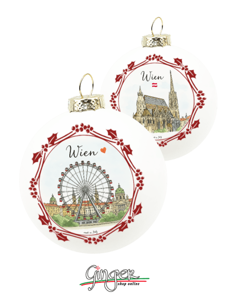 "Novità" Addobbi Palla di Natale - Città del Mondo: Vienna - 80 mm