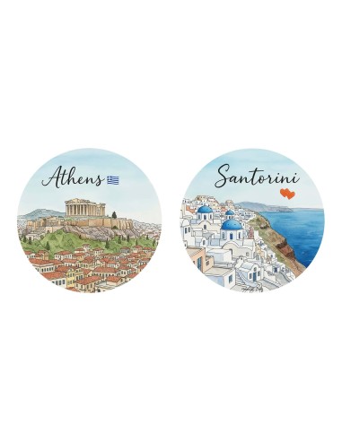 "Novità" Addobbi Palla di Natale - Città del Mondo: Grecia - 80 mm