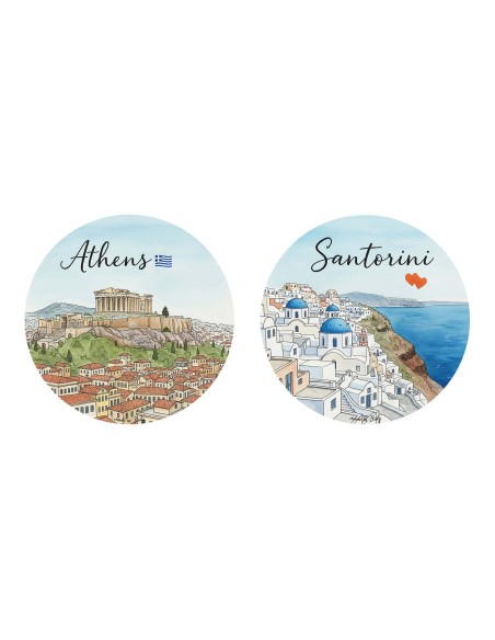 "Novità" Addobbi Palla di Natale - Città del Mondo: Grecia - 80 mm