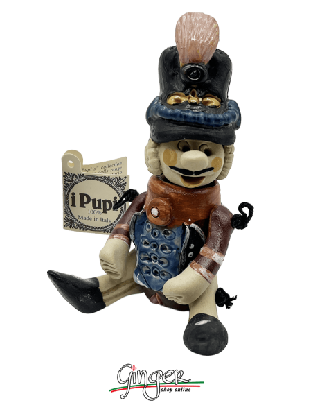 "i Pupi" Unique and collectible pieces: Italian Masks - 7 cm (2.76") - Ussaro (Hussar)