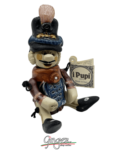 "i Pupi" Unique and collectible pieces: Italian Masks - 7 cm (2.76") - Ussaro (Hussar)