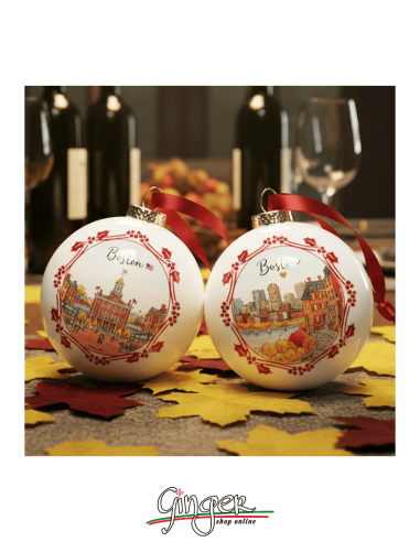"New" Christmas Ornaments - Cities of  the World: Boston (USA) - 80 mm (3.14")