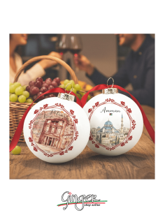 "New" Christmas Ornaments - Cities of  the World: Jordan (Amman and Petra) - 80 mm (3.14") 2