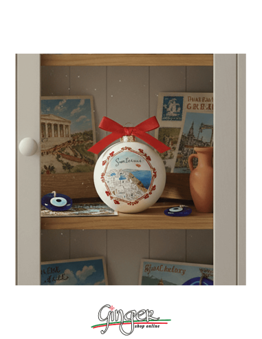 "Novità" Addobbi Palla di Natale - Città del Mondo: Grecia - 80 mm
