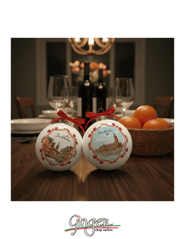 "Novità" Addobbi Palla di Natale - Città del Mondo: Stoccolma - 80 mm