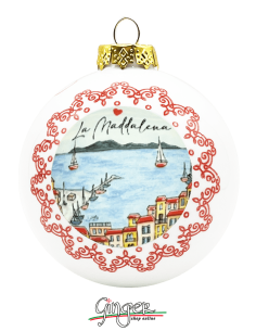 Addobbi Palla di Natale - Città d'Italia: Sardegna - La Maddalena - 80 mm 2