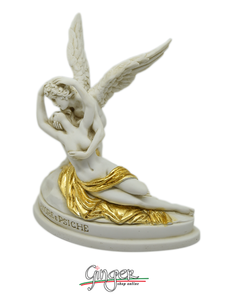 Amore e Psiche - A. Canova 13 cm - Patinata con drappo dorato