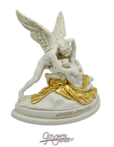 Amore e Psiche - A. Canova 13 cm - Patinata con drappo dorato