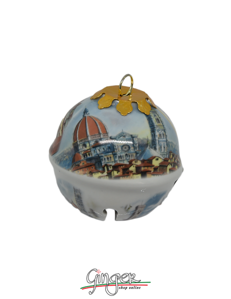 Christmas Ornament "Bubbolo" with Green Lily - 3.14 in.