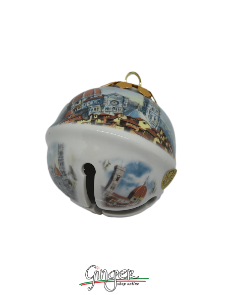 Palla di Natale "Bubbolo" con Giglio Verde - 80 mm