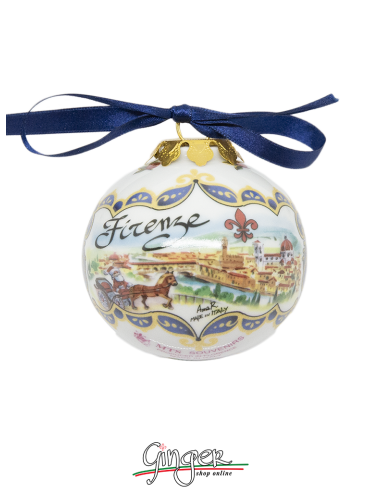 Christmas Ornaments: Florence Landscape and Ponte Vecchio 1.77 or 3.14 in.