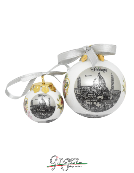 Christmas Ornaments: Florence Cathedral - Silver 1.77 or 3.14 in.