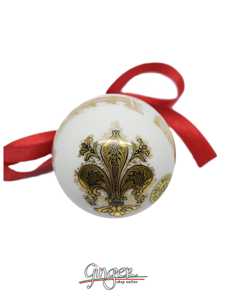 Christmas Ornaments: Florence Monuments and Gold Lily 1.77 in.