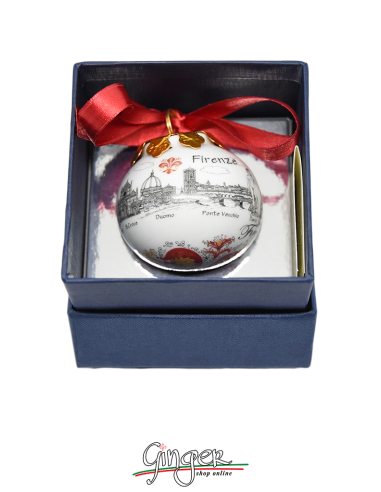Christmas Ornaments: Florence Profile with Red Lily 1.77 or 3.14 in.