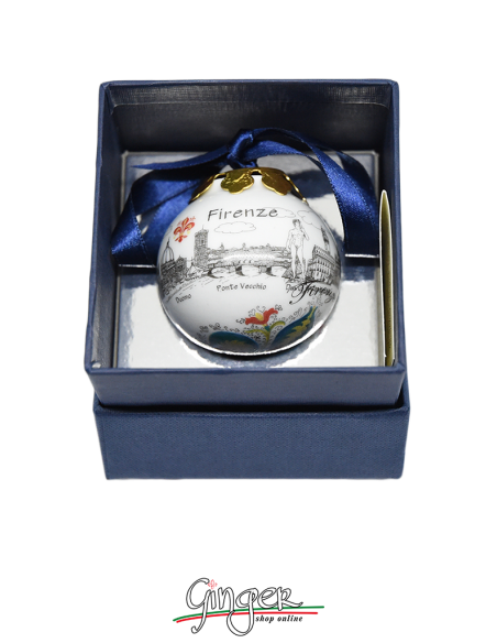 Christmas Ornaments: Florence Profile with Green Lily 1.77 or 3.14 in.