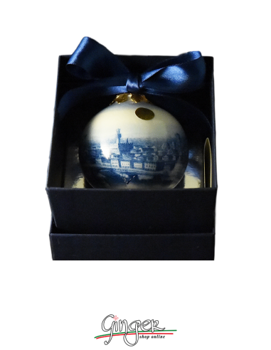 Christmas Ornaments: Florence Blue Landscape 1.77 or 3.14 in.