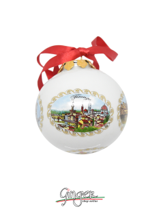 Palla di Natale - Firenze 3 vedute con Giglio 80 mm 2