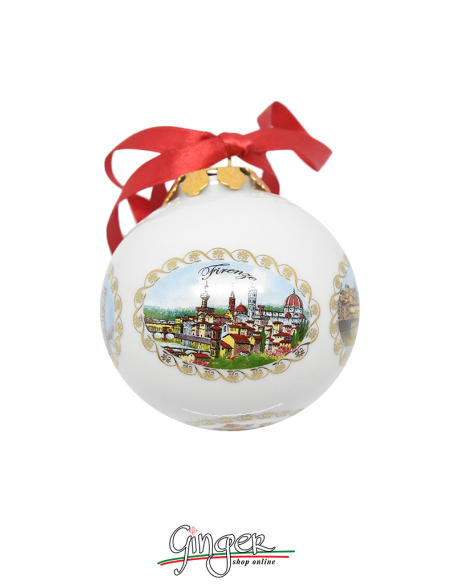 Palla di Natale - Firenze 3 vedute con Giglio 80 mm