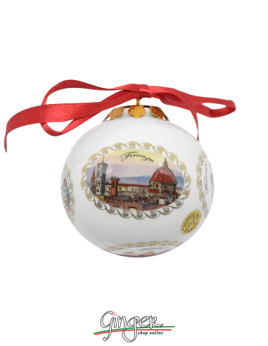 Palla di Natale - Firenze 3 vedute con Giglio 80 mm