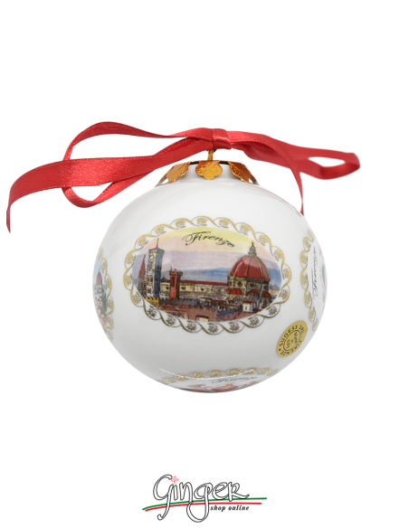 Palla di Natale - Firenze 3 vedute con Giglio 80 mm