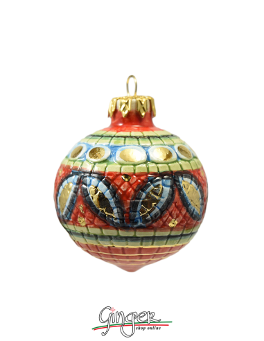 Palla di Natale in ceramica di Deruta - RO 60 mm o 80 mm