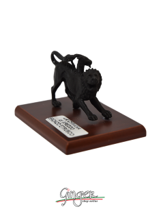 La Chimera di Arezzo alta 5 cm, in metallo su base di legno 6x9 cm 2