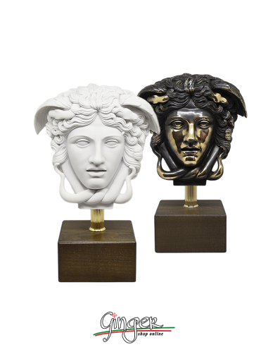 Medusa's head - 11.4 in. (29 cm) - natural white or with bronze leaf