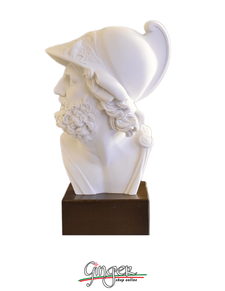 Testa di Menelao - 41 cm - con base in legno