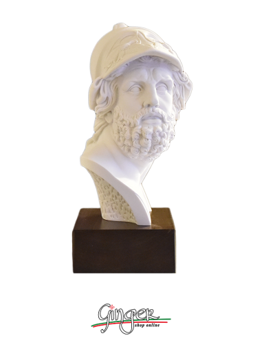 Testa di Menelao - 41 cm - con base in legno