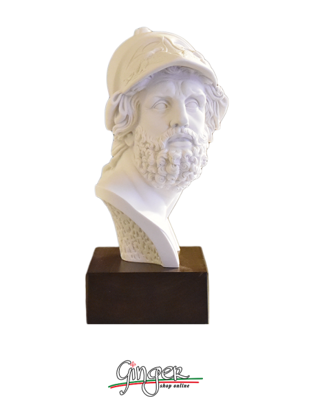 Testa di Menelao - 41 cm - con base in legno