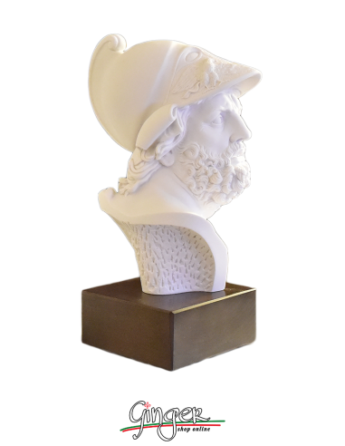 Testa di Menelao - 41 cm - con base in legno
