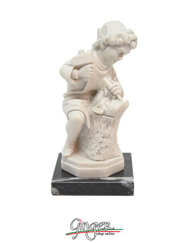 Michelangelo fanciullo che scolpisce la testa di Fauno - 11 cm - Santini