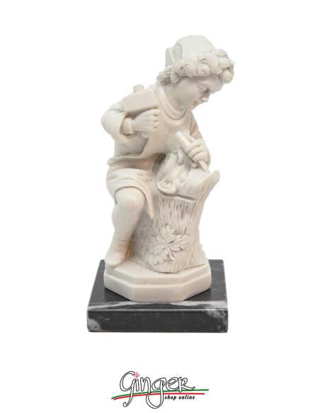 Michelangelo fanciullo che scolpisce la testa di Fauno - 11 cm - Santini