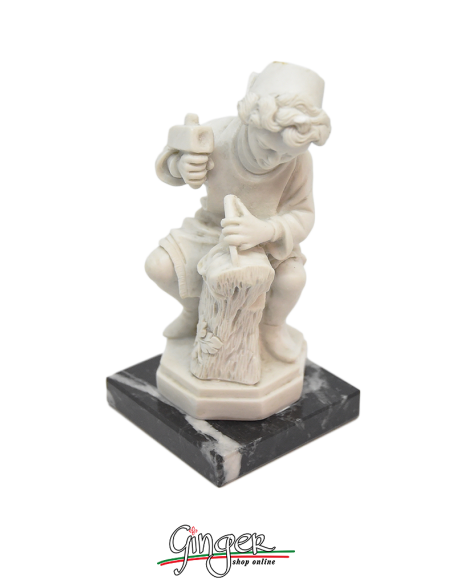 Michelangelo fanciullo che scolpisce la testa di Fauno - 11 cm - Santini