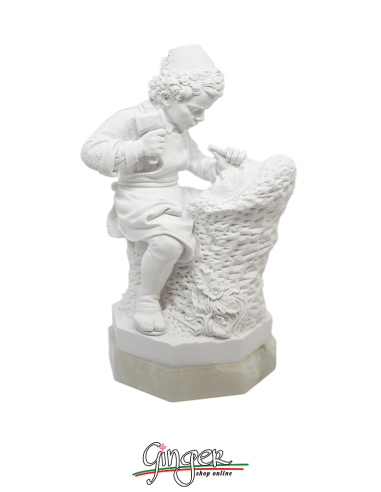 Michelangelo fanciullo che scolpisce la testa di Fauno - 23 cm - Giannelli