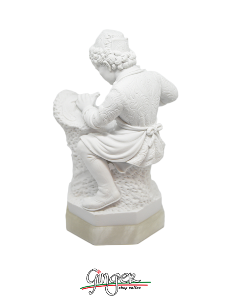 Michelangelo fanciullo che scolpisce la testa di Fauno - 23 cm - Giannelli