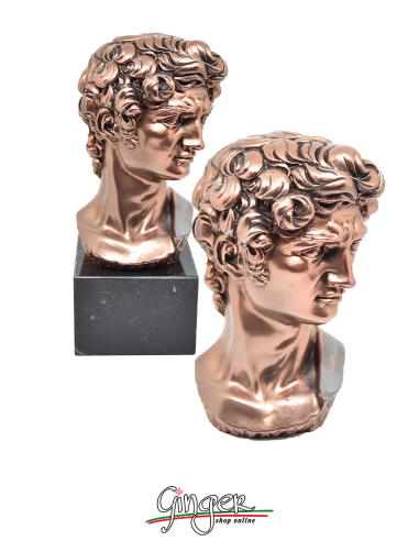 David - the head 1.69 in. (17 cm) or 9.0 in. (23 cm) with marble base
